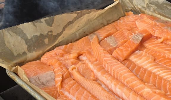 Salmon Smoking on the grill