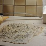 cut dough for homemade flatbread crackers