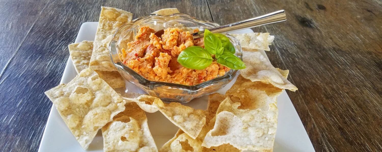 Roasted Red Pepper and Basil Hummus