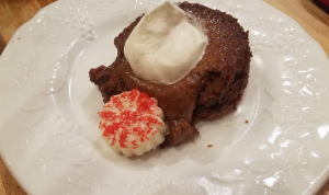 Molten Lava Cake with Whipped Topping