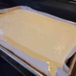 cheesecake going into the oven