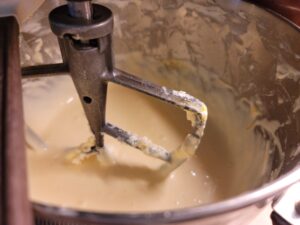 batter in the mixing bowl